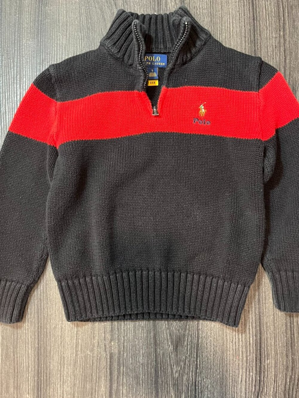 Polo Ralph Lauren Boys Long Sleeve Pullover Quarter Zip Size 5
